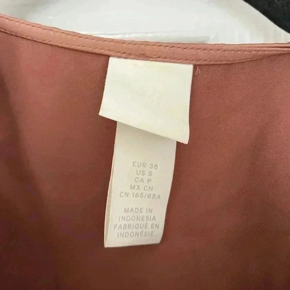 H&M Satin Wrap Front Midi Dress Rose - Picture 3 of 7